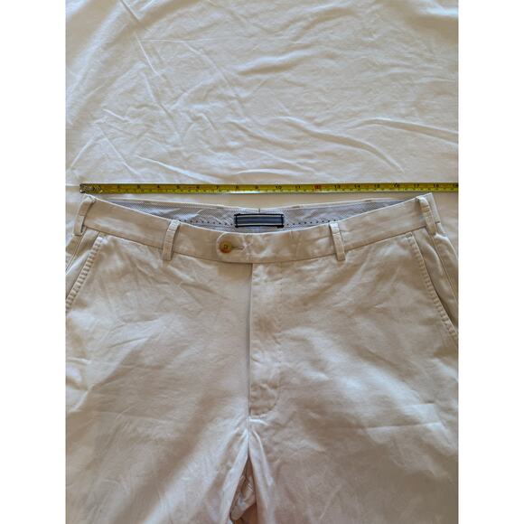 Peter Millar Cream Crown Flat Front Classic Fit Trouser Sz 36x34 Pima Cotton - Picture 5 of 7